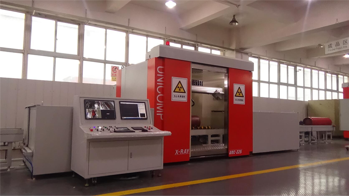 Máy x ray Unicomp UNC-225 kiểm tra chất lượng bình chứa khí, bình ga sau khi được sản xuất